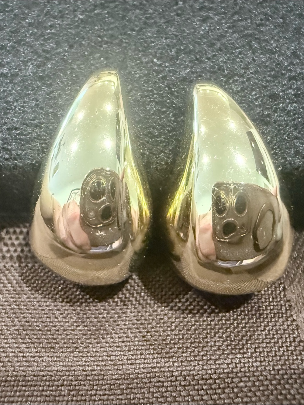 Chunky Gold Tone Teardrop Stud
Earrings - 1" Long, 14g